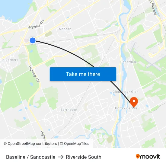 Baseline / Sandcastle to Riverside South map
