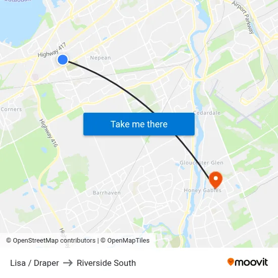 Lisa / Draper to Riverside South map