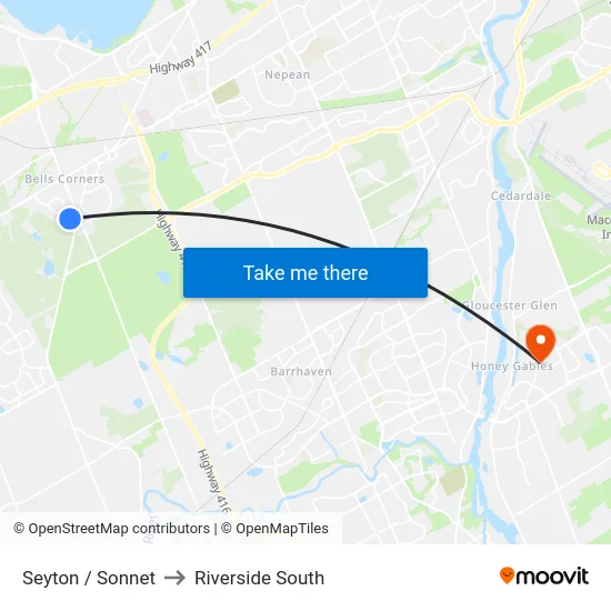 Seyton / Sonnet to Riverside South map