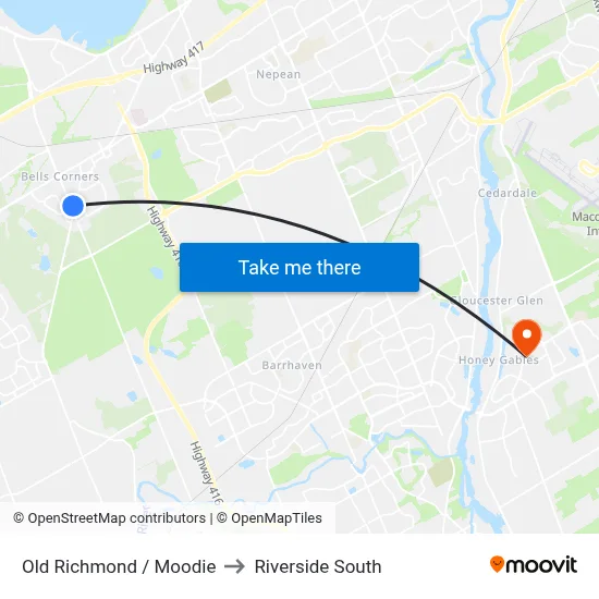 Old Richmond / Moodie to Riverside South map