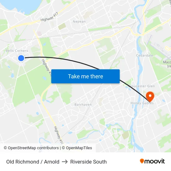 Old Richmond / Arnold to Riverside South map