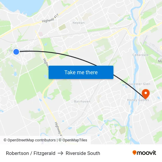 Robertson / Fitzgerald to Riverside South map