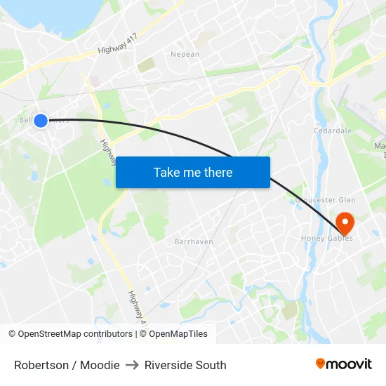 Robertson / Moodie to Riverside South map
