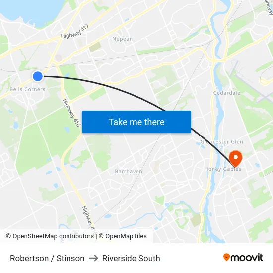 Robertson / Stinson to Riverside South map