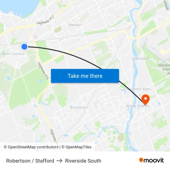 Robertson / Stafford to Riverside South map