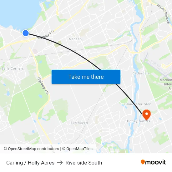 Carling / Holly Acres to Riverside South map