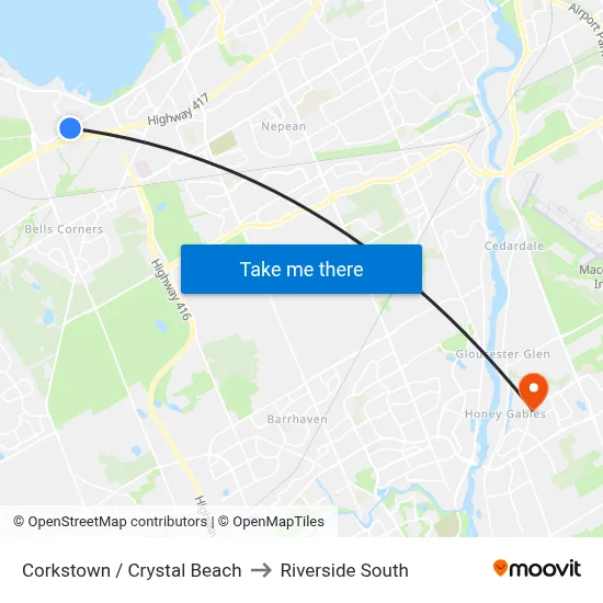 Corkstown / Crystal Beach to Riverside South map