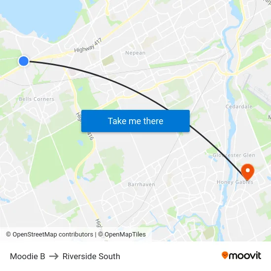 Moodie B to Riverside South map