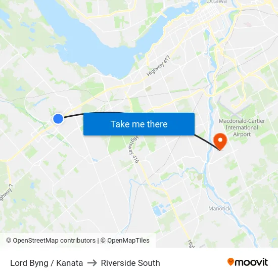 Lord Byng / Kanata to Riverside South map