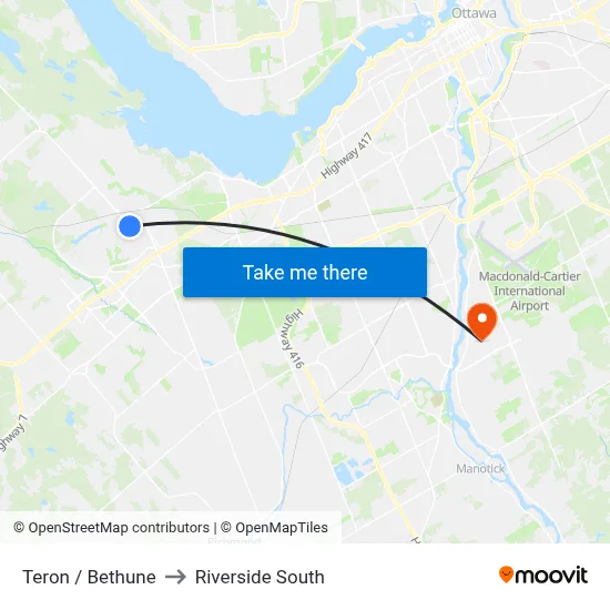 Teron / Bethune to Riverside South map