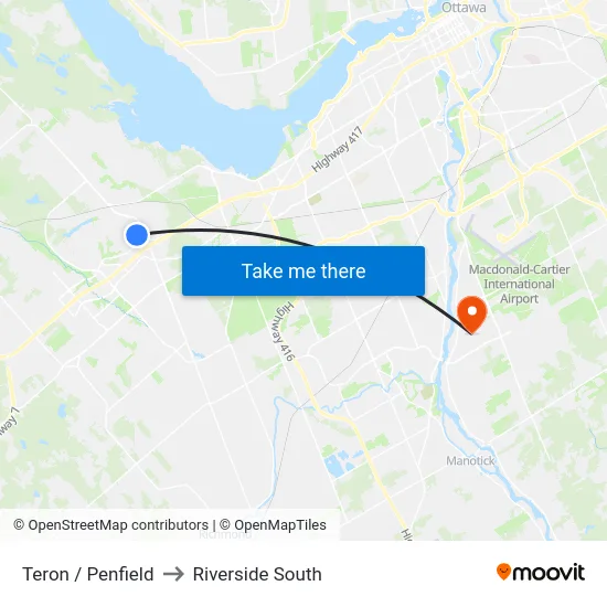 Teron / Penfield to Riverside South map