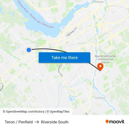 Teron / Penfield to Riverside South map