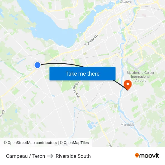 Campeau / Teron to Riverside South map