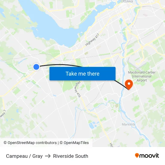 Campeau / Gray to Riverside South map