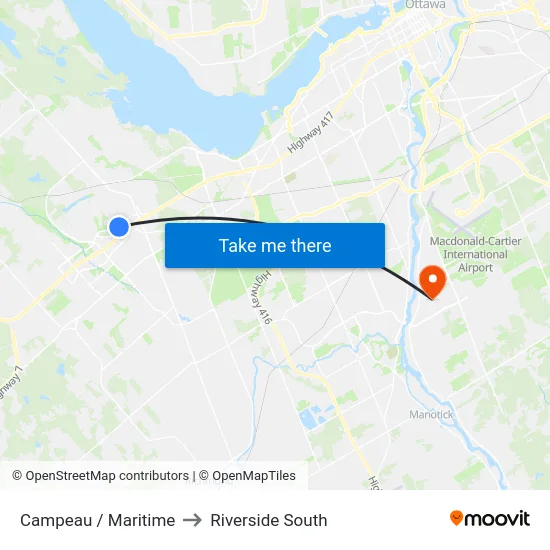 Campeau / Maritime to Riverside South map