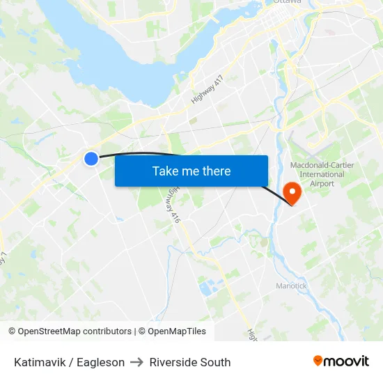 Katimavik / Eagleson to Riverside South map