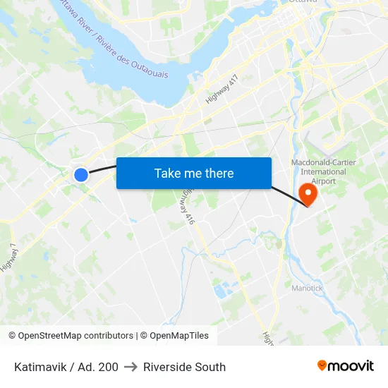 Katimavik / Ad. 200 to Riverside South map