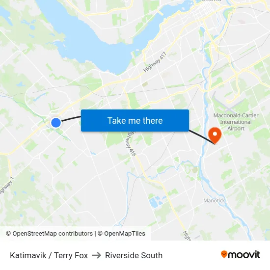 Katimavik / Terry Fox to Riverside South map