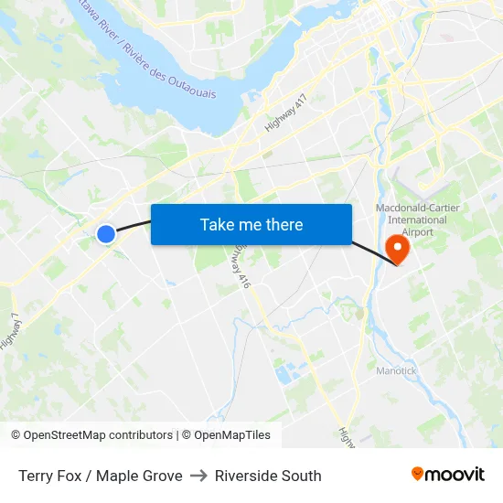 Terry Fox / Maple Grove to Riverside South map