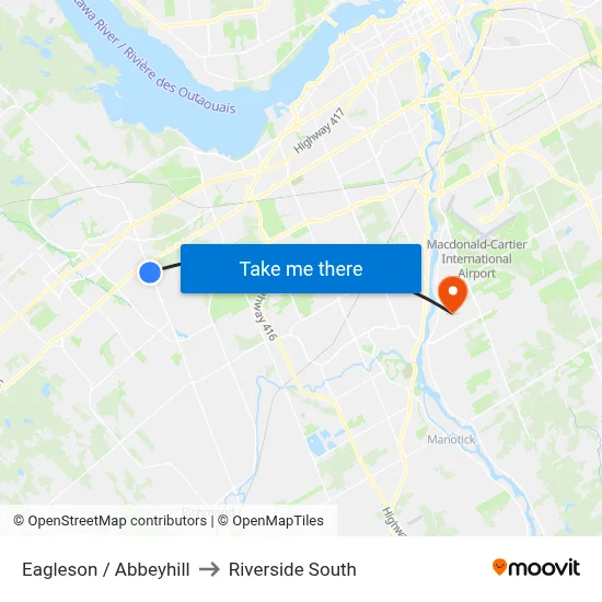 Eagleson / Abbeyhill to Riverside South map