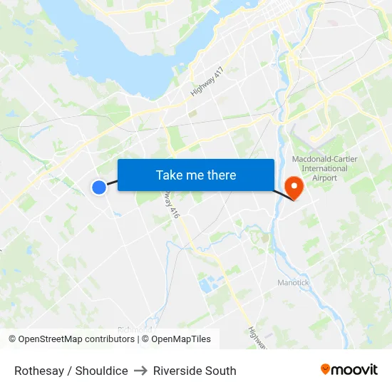 Rothesay / Shouldice to Riverside South map