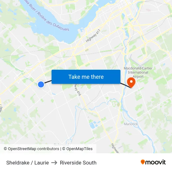 Sheldrake / Laurie to Riverside South map