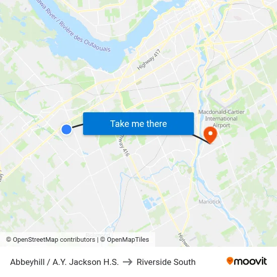 Abbeyhill / A.Y. Jackson H.S. to Riverside South map