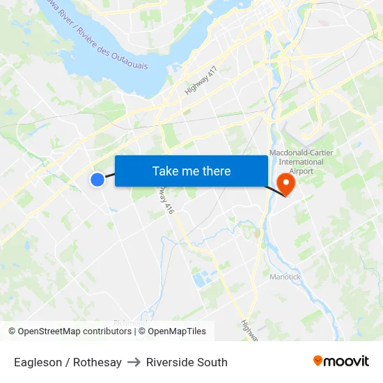 Eagleson / Rothesay to Riverside South map