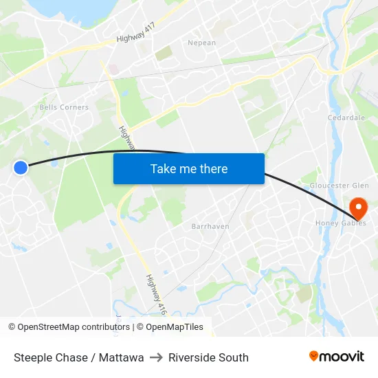 Steeple Chase / Mattawa to Riverside South map