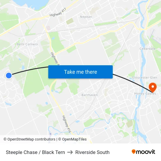 Steeple Chase / Black Tern to Riverside South map
