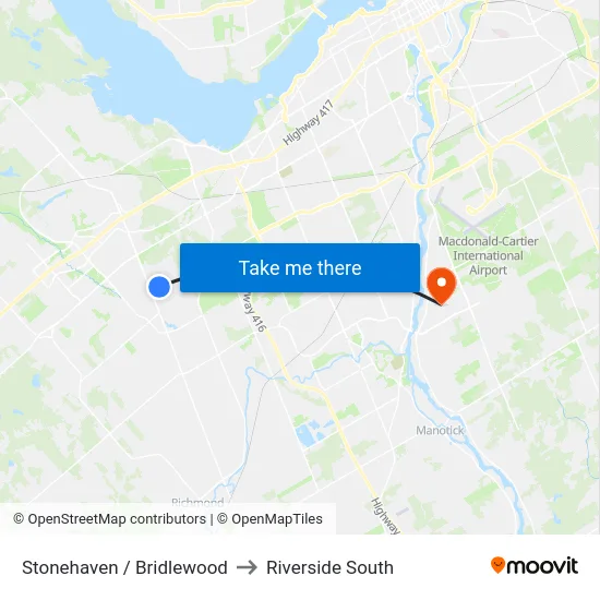 Stonehaven / Bridlewood to Riverside South map