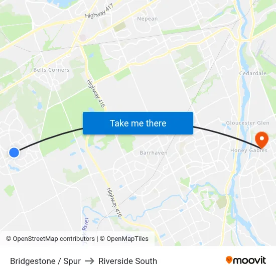 Bridgestone / Spur to Riverside South map
