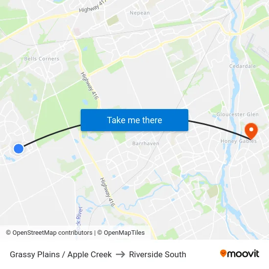 Grassy Plains / Apple Creek to Riverside South map