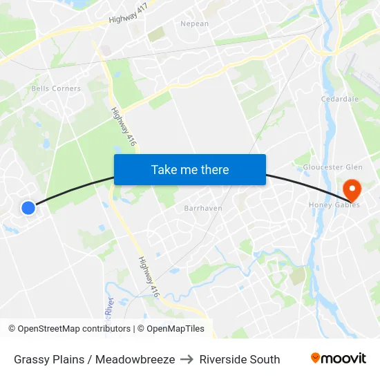 Grassy Plains / Meadowbreeze to Riverside South map