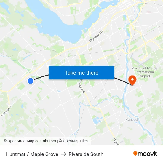 Huntmar / Maple Grove to Riverside South map