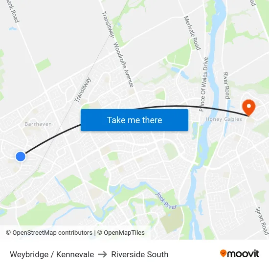 Weybridge / Kennevale to Riverside South map