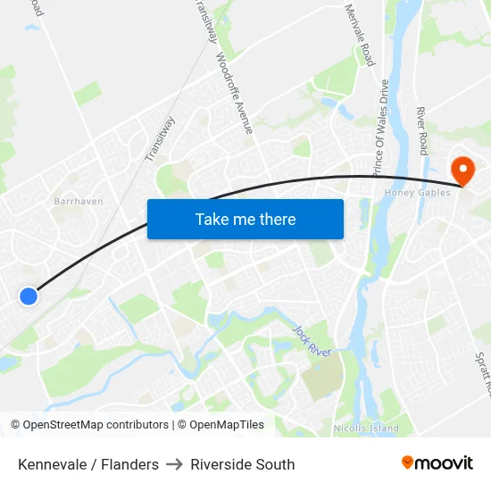 Kennevale / Flanders to Riverside South map