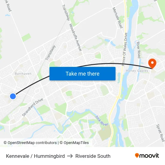 Kennevale / Hummingbird to Riverside South map