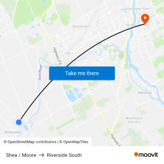 Shea / Moore to Riverside South map
