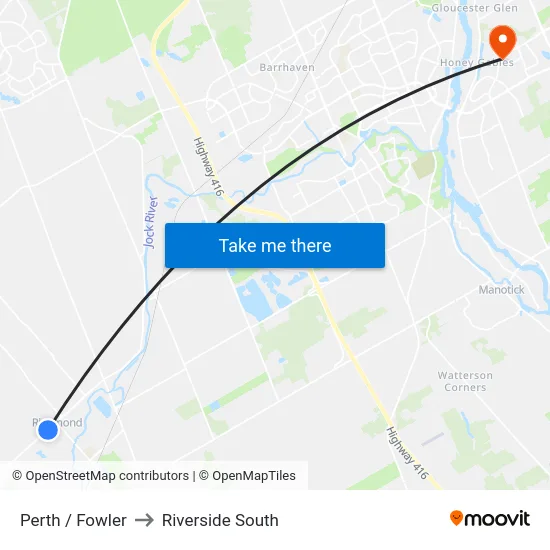 Perth / Fowler to Riverside South map
