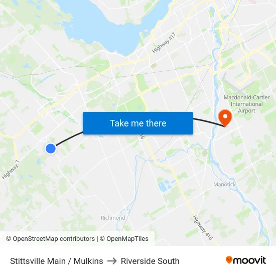 Stittsville Main / Mulkins to Riverside South map