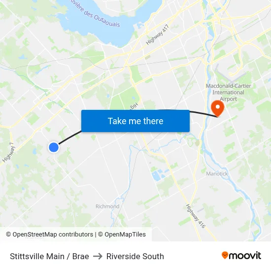 Stittsville Main / Brae to Riverside South map