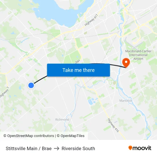 Stittsville Main / Brae to Riverside South map