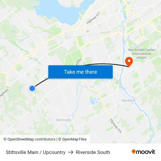 Stittsville Main / Upcountry to Riverside South map