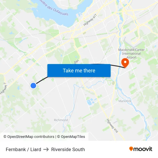 Fernbank / Liard to Riverside South map