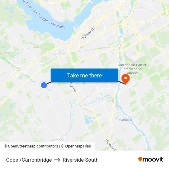 Cope /Carronbridge to Riverside South map