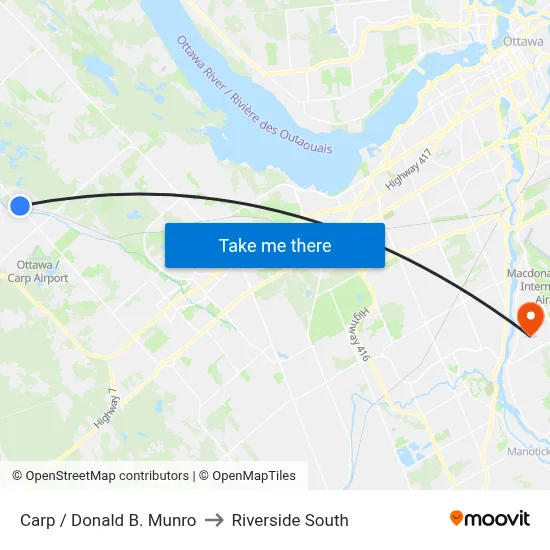 Carp / Donald B. Munro to Riverside South map