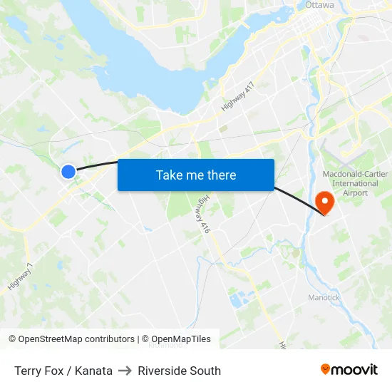 Terry Fox / Kanata to Riverside South map