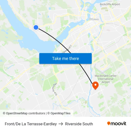 Front/De La Terrasse-Eardley to Riverside South map