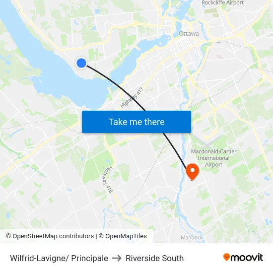 Wilfrid-Lavigne/ Principale to Riverside South map